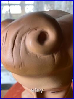 Vintage Rare 1940s Art Deco store mannequin head . bust for display . small . elegant hairstyle and eyes