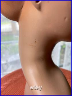 Vintage Rare 1940s Art Deco store mannequin head . bust for display . small . elegant hairstyle and eyes