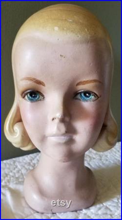 Vintage Rare baby Girl Mannequin, Millinery Department store Head display