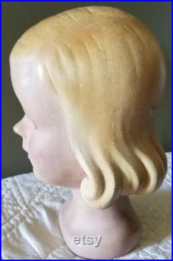 Vintage Rare baby Girl Mannequin, Millinery Department store Head display