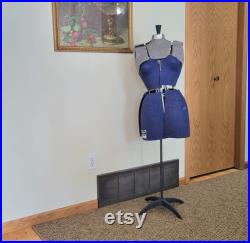 Vintage Sally Stitch Woman's Adjustable Dress Form on Metal Stand