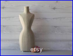 Vintage Smaller Scale Dress Form with Vinyl Cover, Vintage Dress Form (Inventory 3)