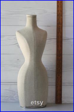 Vintage Smaller Scale Dress Form with Vinyl Cover, Vintage Dress Form (Inventory 3)