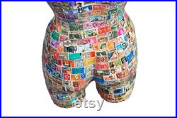 Vintage Stamp Mannequin Stamps Mannequin Colourful Mannequin Body Female Mannequin Body Clothing Display Shop Display Stand