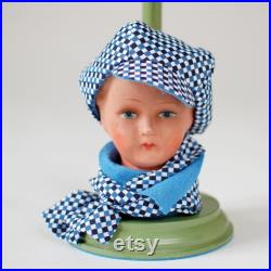 Vintage Style Hat Stand Doll head hat stand display Art deco hat display Hand Painted display Interior accessories Hat stand wood