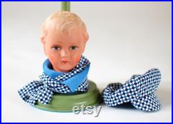Vintage Style Hat Stand Doll head hat stand display Art deco hat display Hand Painted display Interior accessories Hat stand wood