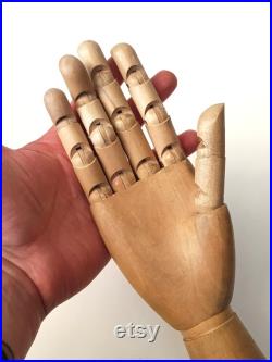 Vintage-Superb Carved Beechwood Articulated Hinged Hand Mannequin-circa 1950's