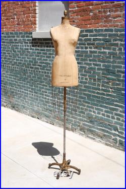 Vintage Superior Dress Form Antique Mannequin clothing Model cast iron base New York adjustable collapsable mercantile store display