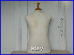 Vintage Tailors Dummy Tabletop Stockman Male Mannequin Model French Made in Paris A