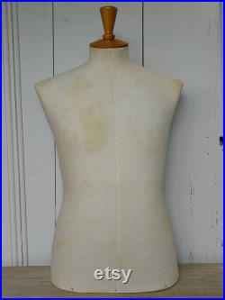 Vintage Tailors Dummy Tabletop Stockman Male Mannequin Model French Made in Paris A