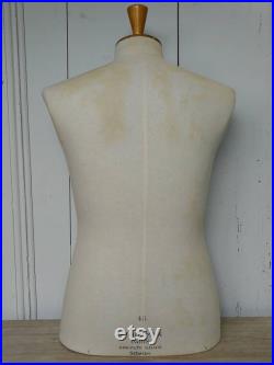 Vintage Tailors Dummy Tabletop Stockman Male Mannequin Model French Made in Paris A