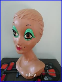 Vintage Twiggy Head 1970s Mannequin