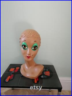 Vintage Twiggy Head 1970s Mannequin