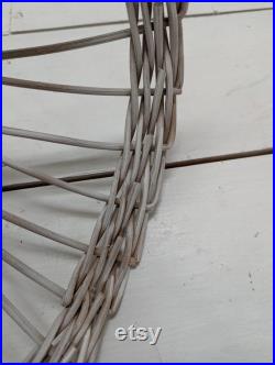 Vintage WICKER MANNEQUIN Shabby Chic Painted White Wicker Table Top Mannequn