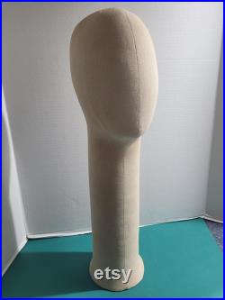 Vintage War Era Handmade Handcrafted Hand Sewn Linen Canvas Block Long Neck Commercial Retail Store Mannequin Head Model. FREE Shipping