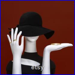 Vintage White Mannequin Hand,Female Right and Left Hands Model for Jewelry Display,Wig Hat Stand,Headphone Stand Head,Dress Form Mold Dummy
