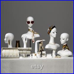 Vintage White Mannequin Hand,Female Right and Left Hands Model for Jewelry Display,Wig Hat Stand,Headphone Stand Head,Dress Form Mold Dummy