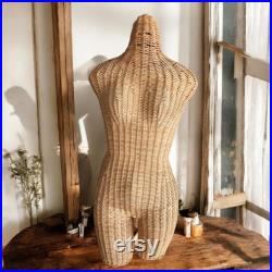 Vintage Wicker Maniquen Dress Form