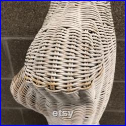 Vintage Wicker Mannequin Female Torso Body Dress Form