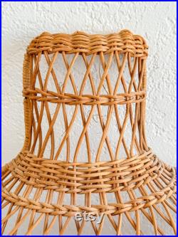 Vintage Wicker Rattan Mannequin Torso Wall Hanging Retro Shop Decor 21