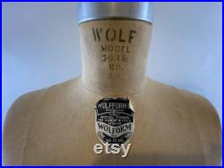 Vintage Wolf Hanging Half Body Dress Form Size 36 26 38