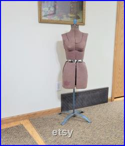 Vintage Woman's Adjustable Dress Form on Metal Stand