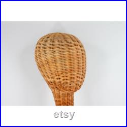 Vintage Woven Wicker Basket Head 19 Hat Stand Display Store Mannequin Form