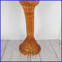 Vintage Woven Wicker Basket Head 19 Hat Stand Display Store Mannequin Form