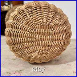 Vintage Woven Wicker Basket Head 21 Hat Stand Display Store Mannequin Form, Tall Wicker Hat Stand, 60s 70s Hat Display Rattan