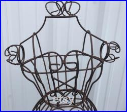 Vintage Wrought Iron Dress Form Mannequin Victorian Female Garden, Home Decor or Sewing Aid Shipping is NOT included. Ask for a quote.