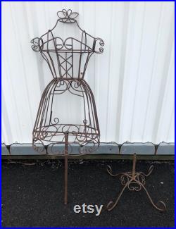 Vintage Wrought Iron Dress Form Mannequin Victorian Female Garden, Home Decor or Sewing Aid Shipping is NOT included. Ask for a quote.