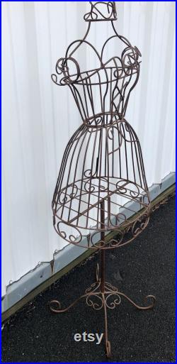 Vintage Wrought Iron Dress Form Mannequin Victorian Female Garden, Home Decor or Sewing Aid Shipping is NOT included. Ask for a quote.