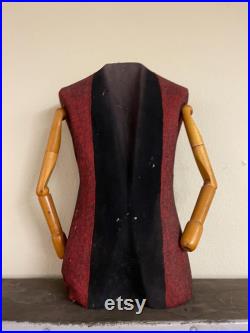 Vintage antik 30er Jahre Schneiderpuppe männlicher Torso mit Holzarmen Büste, Schaufensterpuppe, Deko Puppe, Schneiderbüste