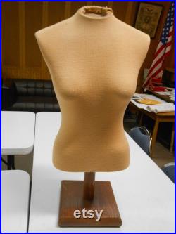 Vintage ladies tabletop or four foot Mannequin with wood base