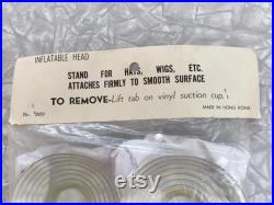 Vtg Wiggie The Inflatable Wig Stand by Stratford NOS Beauty Novelty Trends