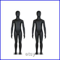 WISDOMFUR 2PK Unisex 6-8 Yr Kid Plastic Mannequin Full Body Matte Black