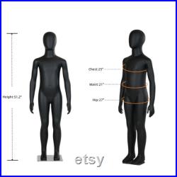 WISDOMFUR 2PK Unisex 6-8 Yr Kid Plastic Mannequin Full Body Matte Black