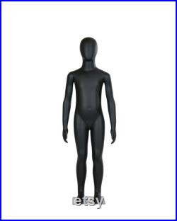 WISDOMFUR 2PK Unisex 6-8 Yr Kid Plastic Mannequin Full Body Matte Black