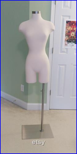 White Female Bodice Dress Form mannequin with legs