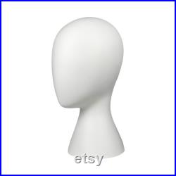 White Female Wig Head Mannequin, Dressmaker Dummy Head Block Fiberglass Stand for hair jewelry Display, Fashion Head Maker Wedding Ornament