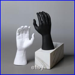 White Male Mannequin Hand Jewelry Ring Holder, Glove Display