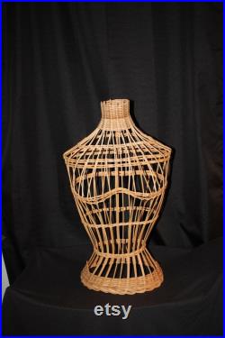 Wicker Dress Form, Unusual Art, Clothes Butler