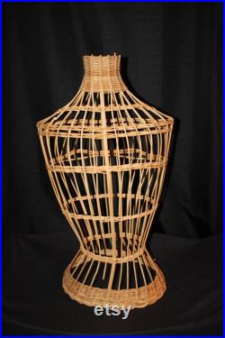 Wicker Dress Form, Unusual Art, Clothes Butler