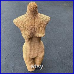 Wicker Three dimensional Dress Form of Small Woman's Model of the Torso or Fashion Display