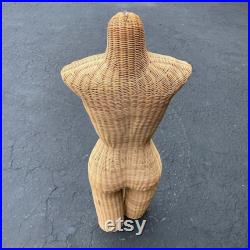 Wicker Three dimensional Dress Form of Small Woman's Model of the Torso or Fashion Display