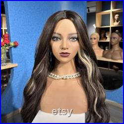 Wig Mannequin Head Female Mannequin Head with Shoulder Realistic PVC Manikin Head for Wig Display or Jewelry Display