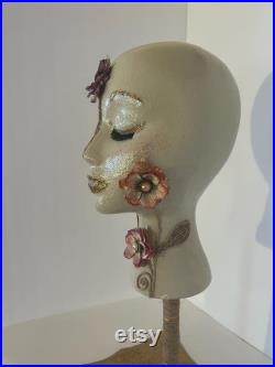 Wig stand- Floral Whisper