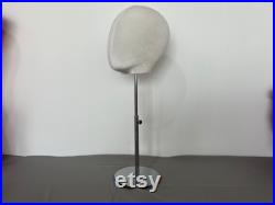 Wigs Display Adjustable Silver Base Cream Ivory Velvet Female Mannequin Head Jessy