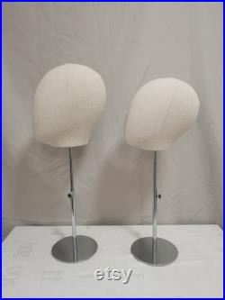 Wigs Display Crowns Display Adjustable Silver Base Natural Linen Female Mannequin Head Nina