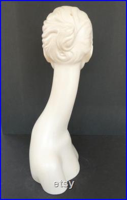 Wolh and Vine Woman Mannequin Head Long Neck Shoulders 23in Fiberglass WA-911 VTG